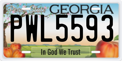 GA license plate PWL5593