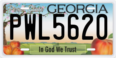 GA license plate PWL5620