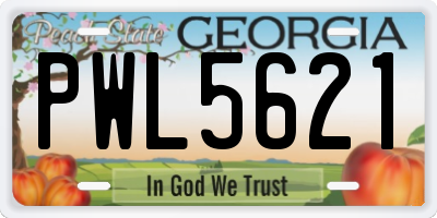 GA license plate PWL5621