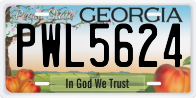 GA license plate PWL5624