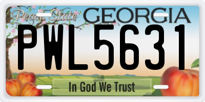 GA license plate PWL5631