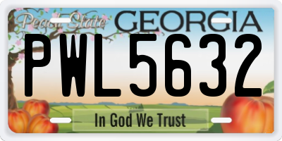 GA license plate PWL5632