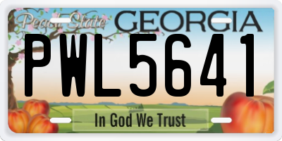 GA license plate PWL5641
