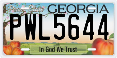 GA license plate PWL5644