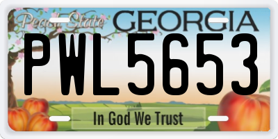 GA license plate PWL5653