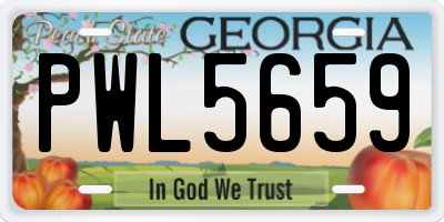 GA license plate PWL5659