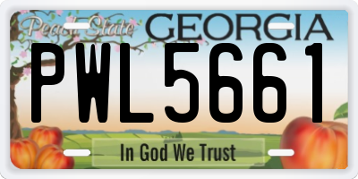 GA license plate PWL5661