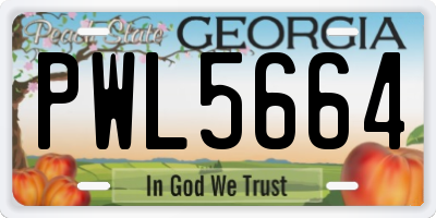 GA license plate PWL5664