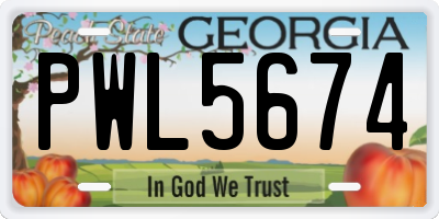 GA license plate PWL5674