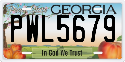GA license plate PWL5679