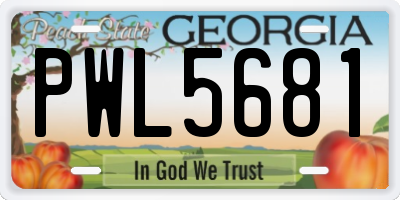 GA license plate PWL5681