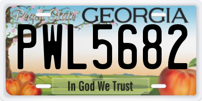 GA license plate PWL5682