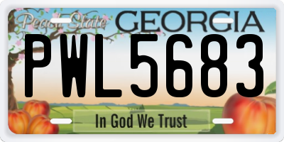 GA license plate PWL5683