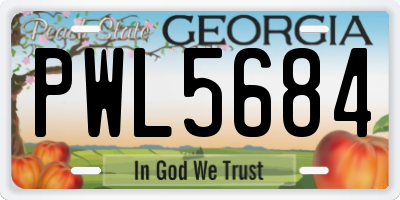 GA license plate PWL5684