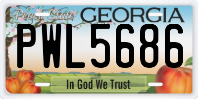 GA license plate PWL5686