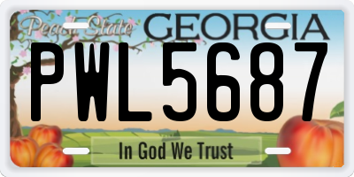 GA license plate PWL5687