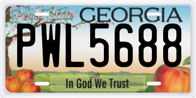 GA license plate PWL5688