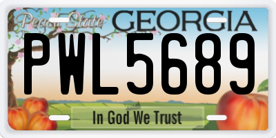 GA license plate PWL5689