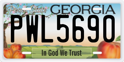 GA license plate PWL5690