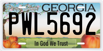 GA license plate PWL5692