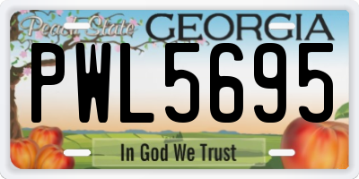 GA license plate PWL5695