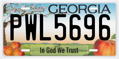 GA license plate PWL5696