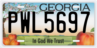 GA license plate PWL5697