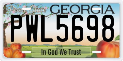 GA license plate PWL5698