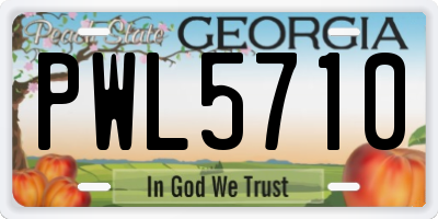 GA license plate PWL5710