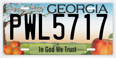 GA license plate PWL5717