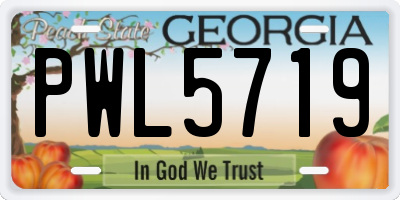 GA license plate PWL5719