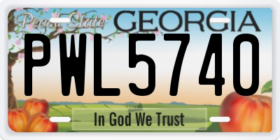 GA license plate PWL5740