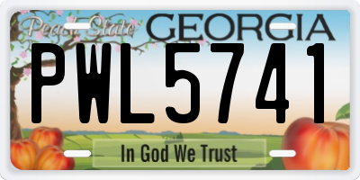 GA license plate PWL5741