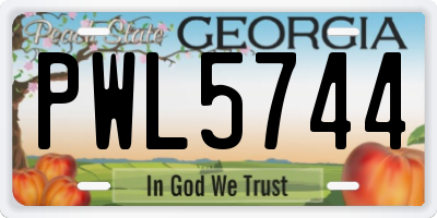 GA license plate PWL5744