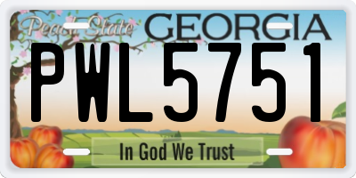 GA license plate PWL5751