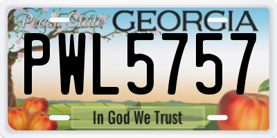 GA license plate PWL5757