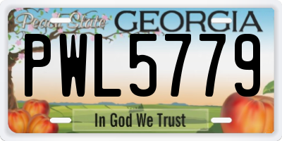 GA license plate PWL5779
