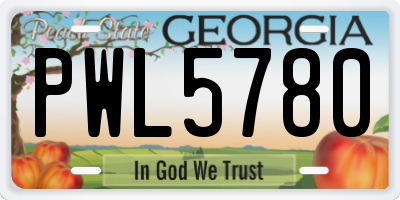 GA license plate PWL5780