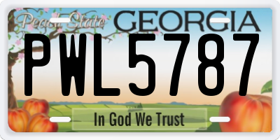 GA license plate PWL5787