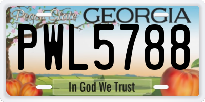 GA license plate PWL5788