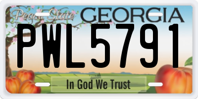 GA license plate PWL5791