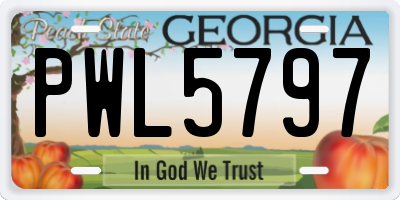 GA license plate PWL5797
