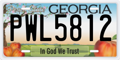 GA license plate PWL5812