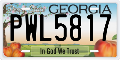 GA license plate PWL5817
