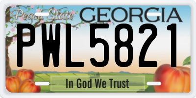 GA license plate PWL5821