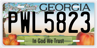 GA license plate PWL5823