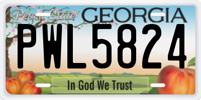 GA license plate PWL5824