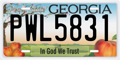 GA license plate PWL5831