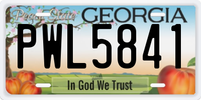 GA license plate PWL5841