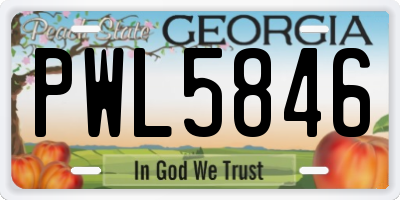 GA license plate PWL5846